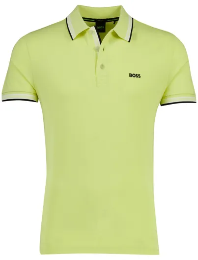 Hugo Boss Korte mouw BOSS Green Paddy polo geel 3-knoops