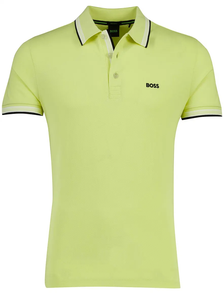 Korte mouw BOSS Green Paddy polo geel 3-knoops