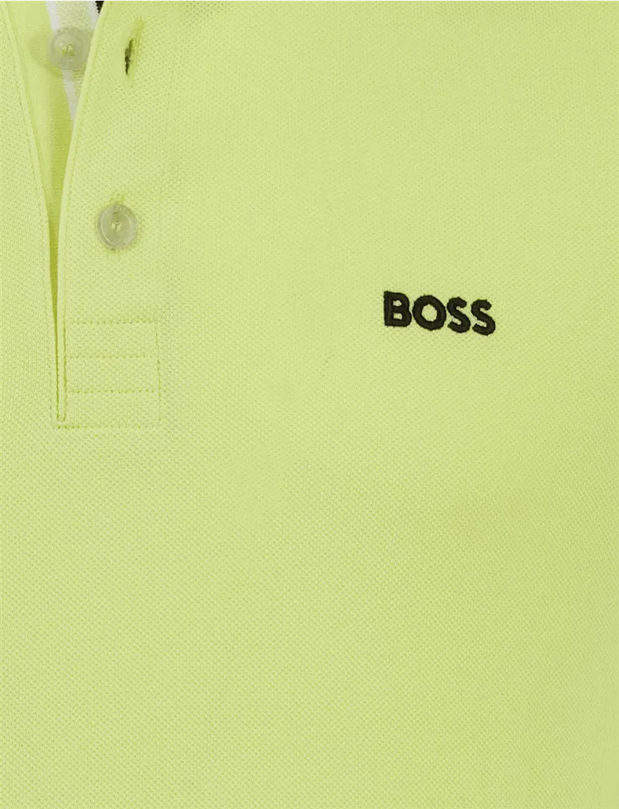 Korte mouw BOSS Green Paddy polo geel 3-knoops