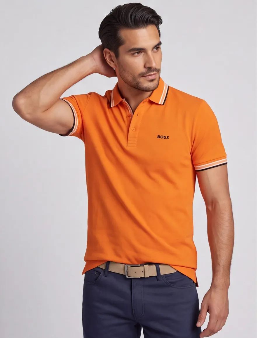 Boss Green Paddy poloshirt regular fit oranje