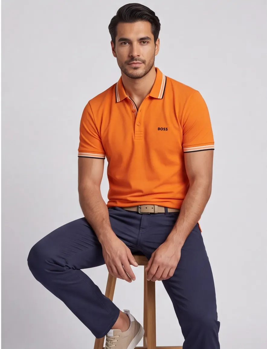 Boss Green Paddy poloshirt regular fit oranje