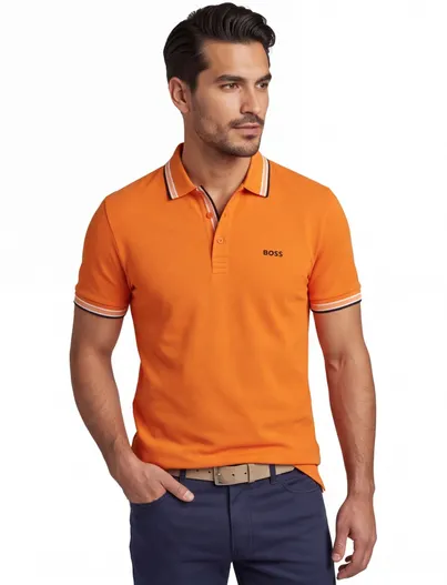 Hugo Boss Boss Green Paddy poloshirt regular fit oranje