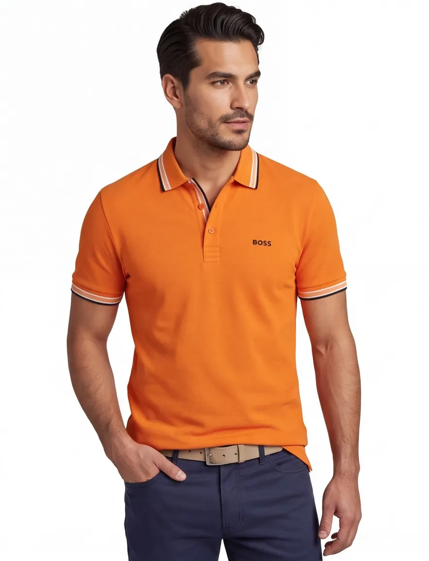 Boss Green Paddy poloshirt regular fit oranje