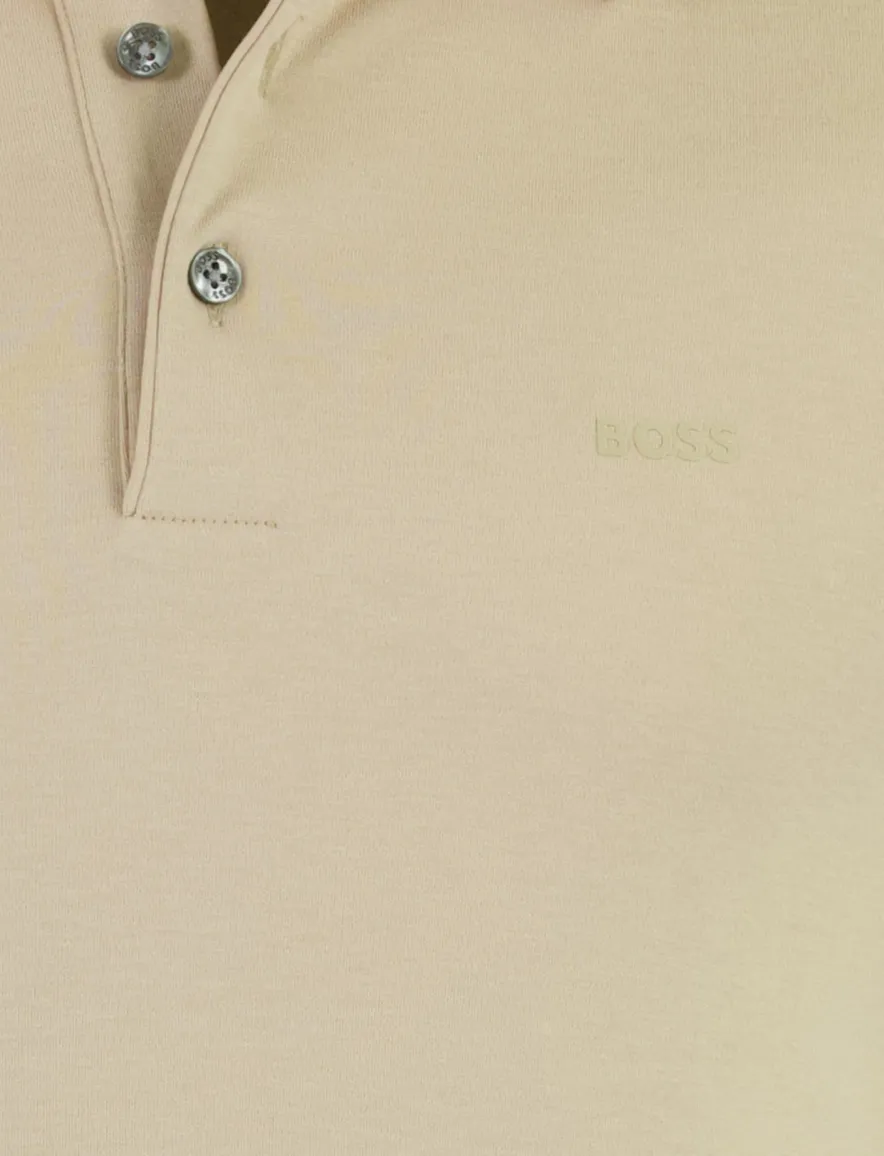 Poloshirt BOSS Black beige jersey slim fit