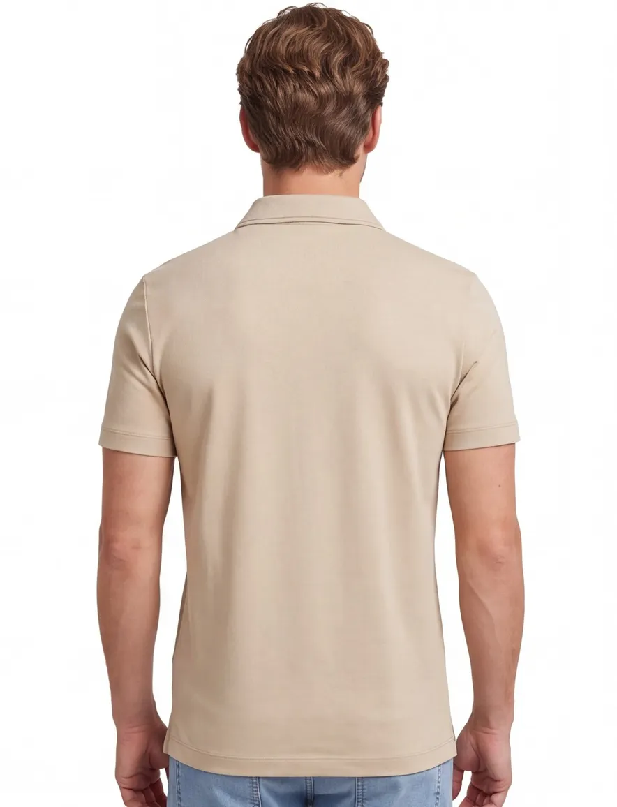 Poloshirt BOSS Black beige jersey slim fit