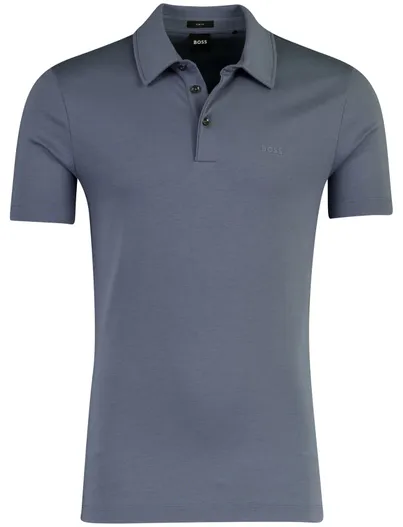 Hugo Boss Poloshirt BOSS Black jersey blauw slim fit