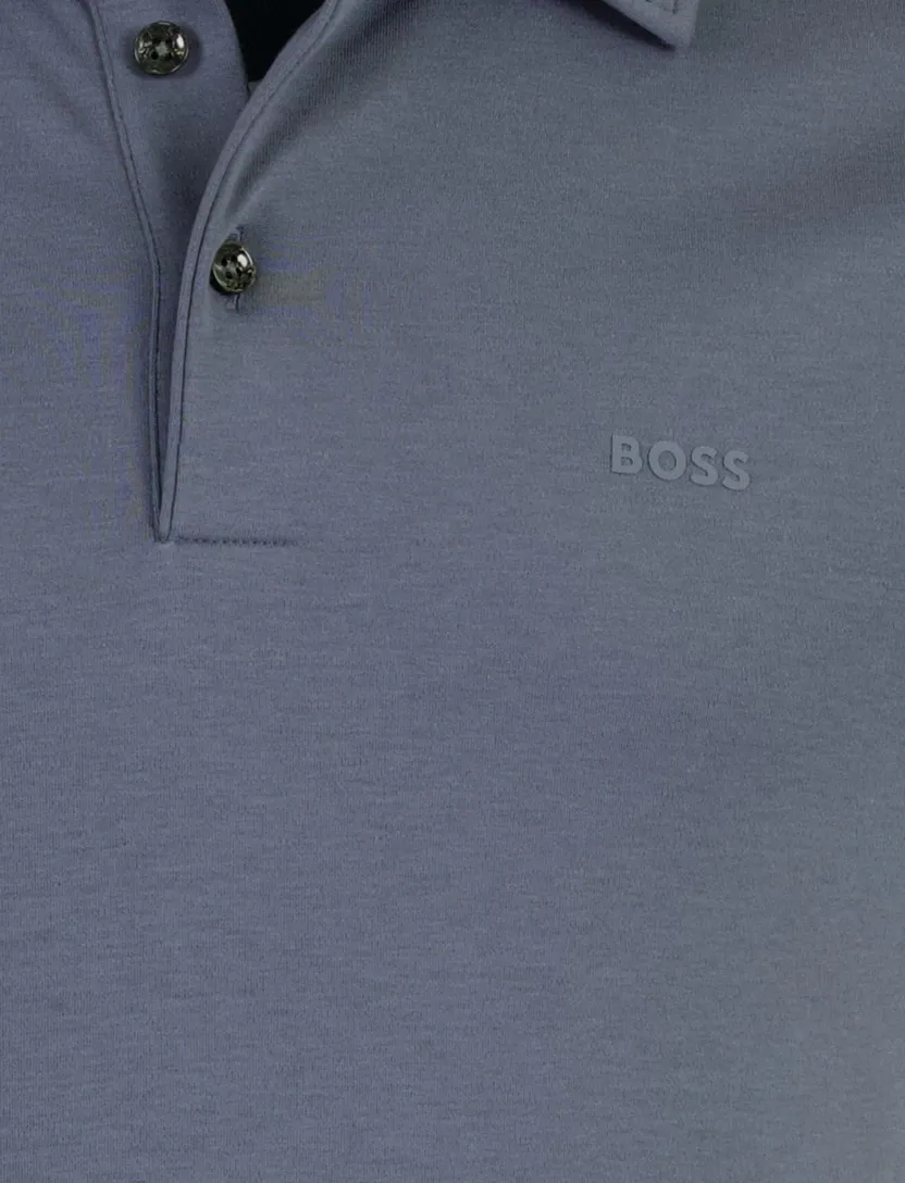 Poloshirt BOSS Black jersey blauw slim fit
