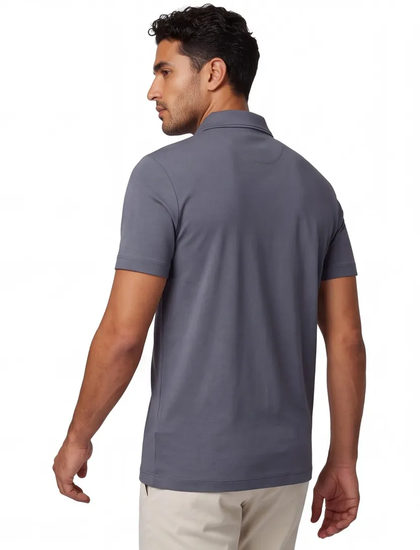 Poloshirt BOSS Black jersey blauw slim fit