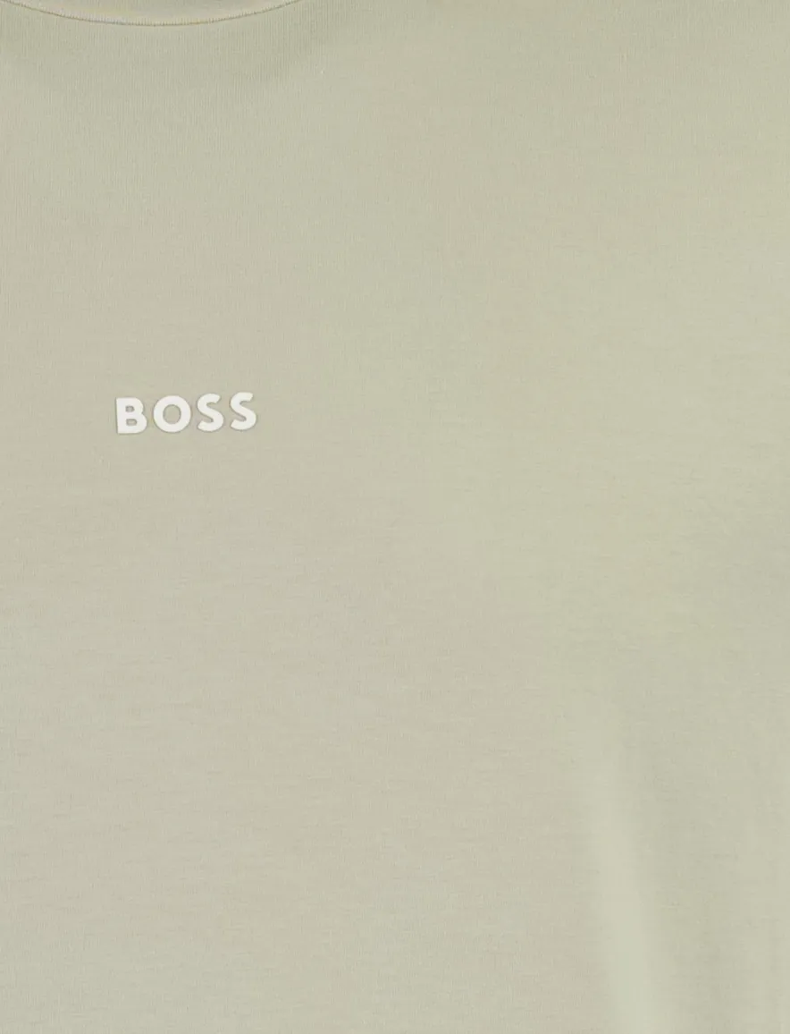 T-shirt BOSS grijs logo stretch wijde fit
