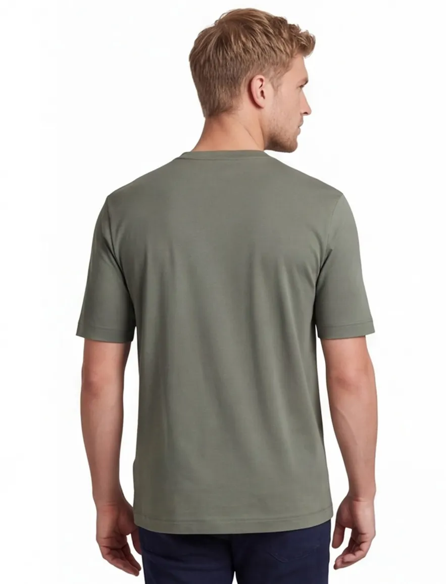 T-shirt BOSS groen logo wijde fit