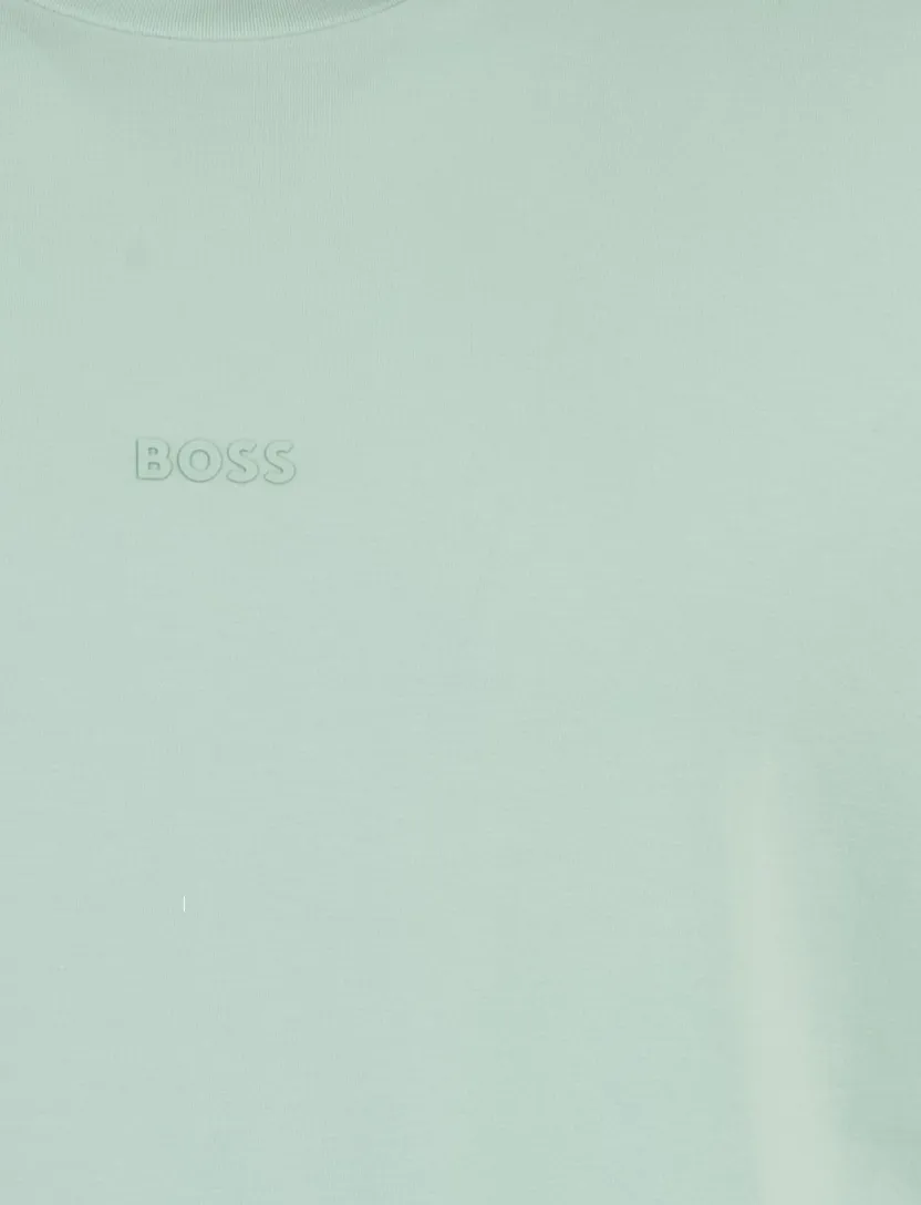 T-shirt BOSS Orange turquoise met logo katoen