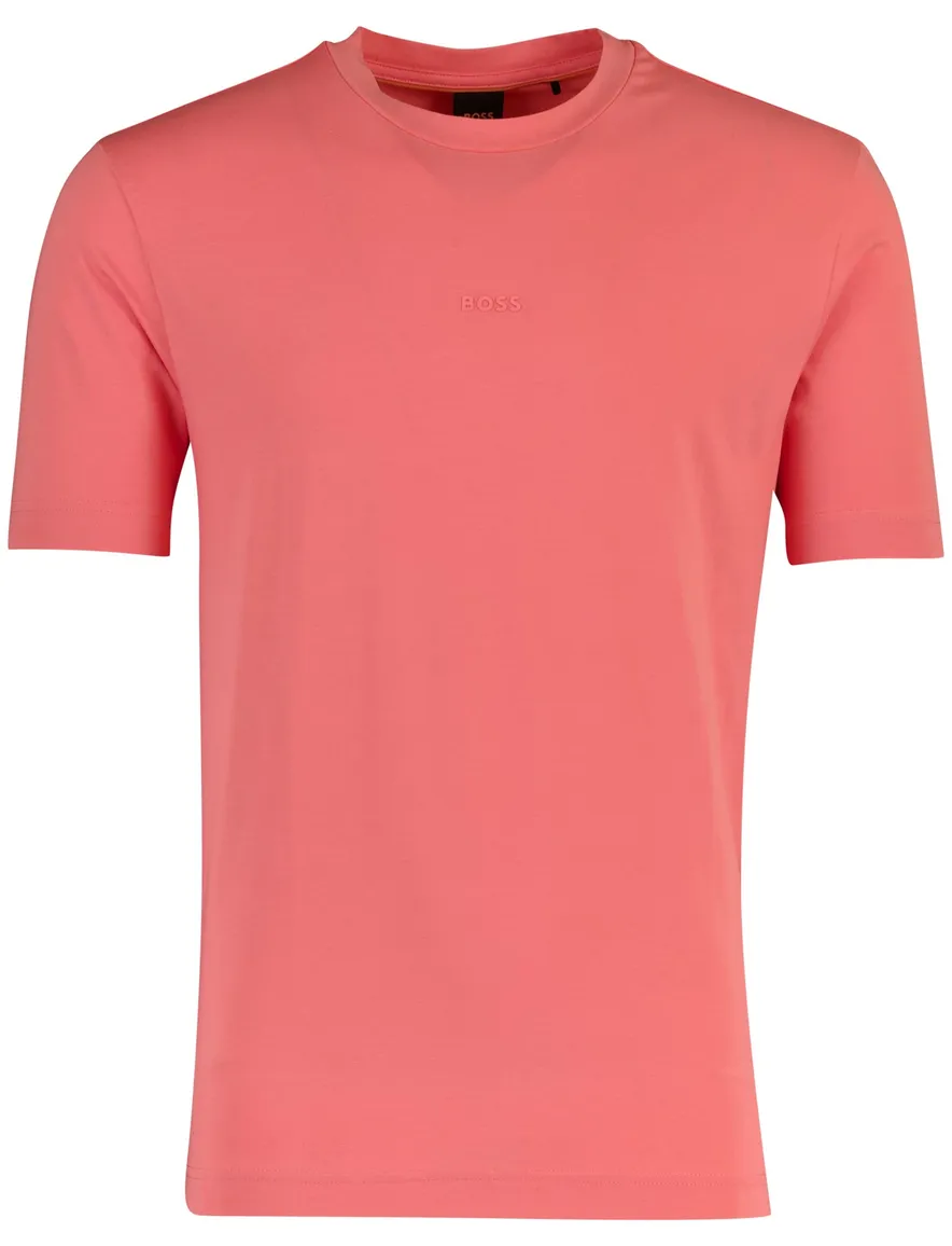 BOSS T-shirt roze logo wijde fit