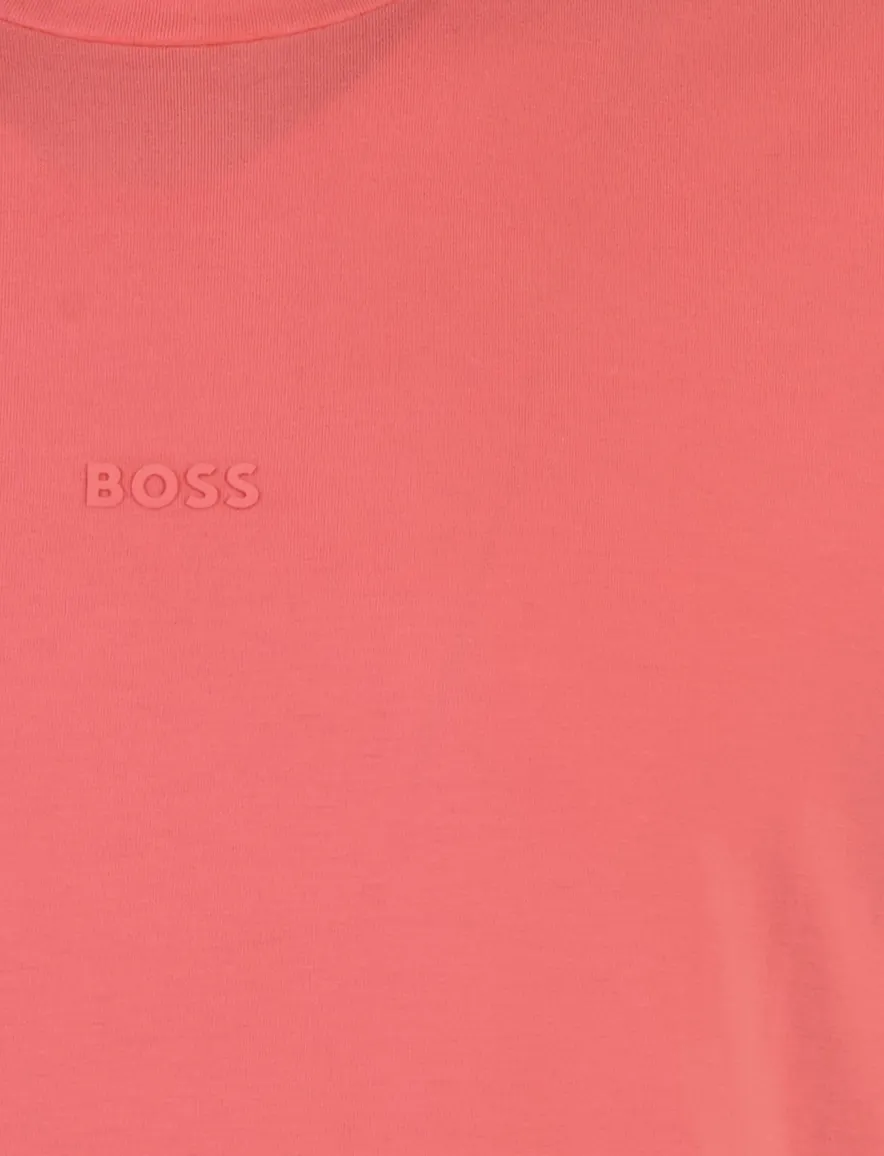 BOSS T-shirt roze logo wijde fit