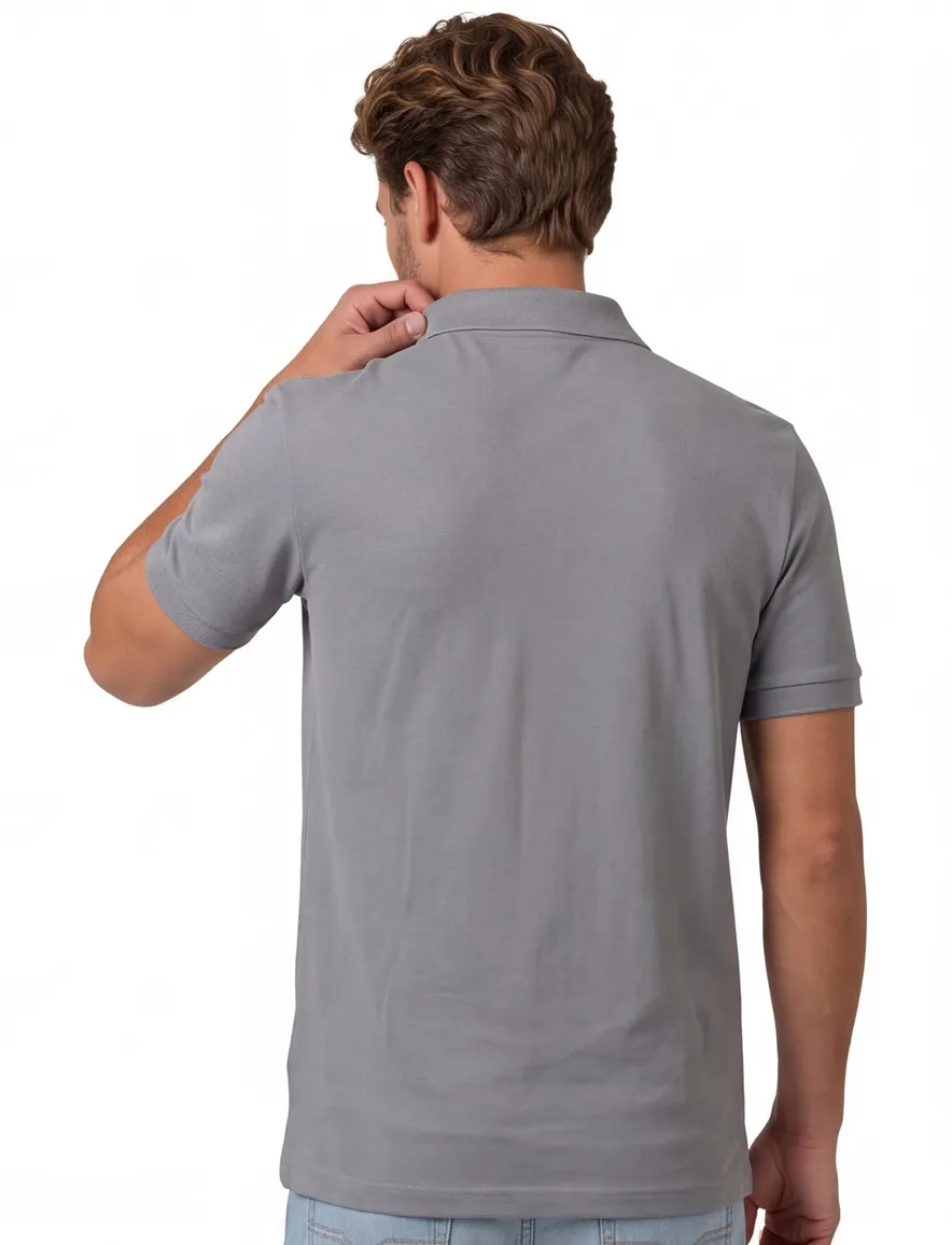 BOSS Orange Passenger poloshirt zilvergrijs