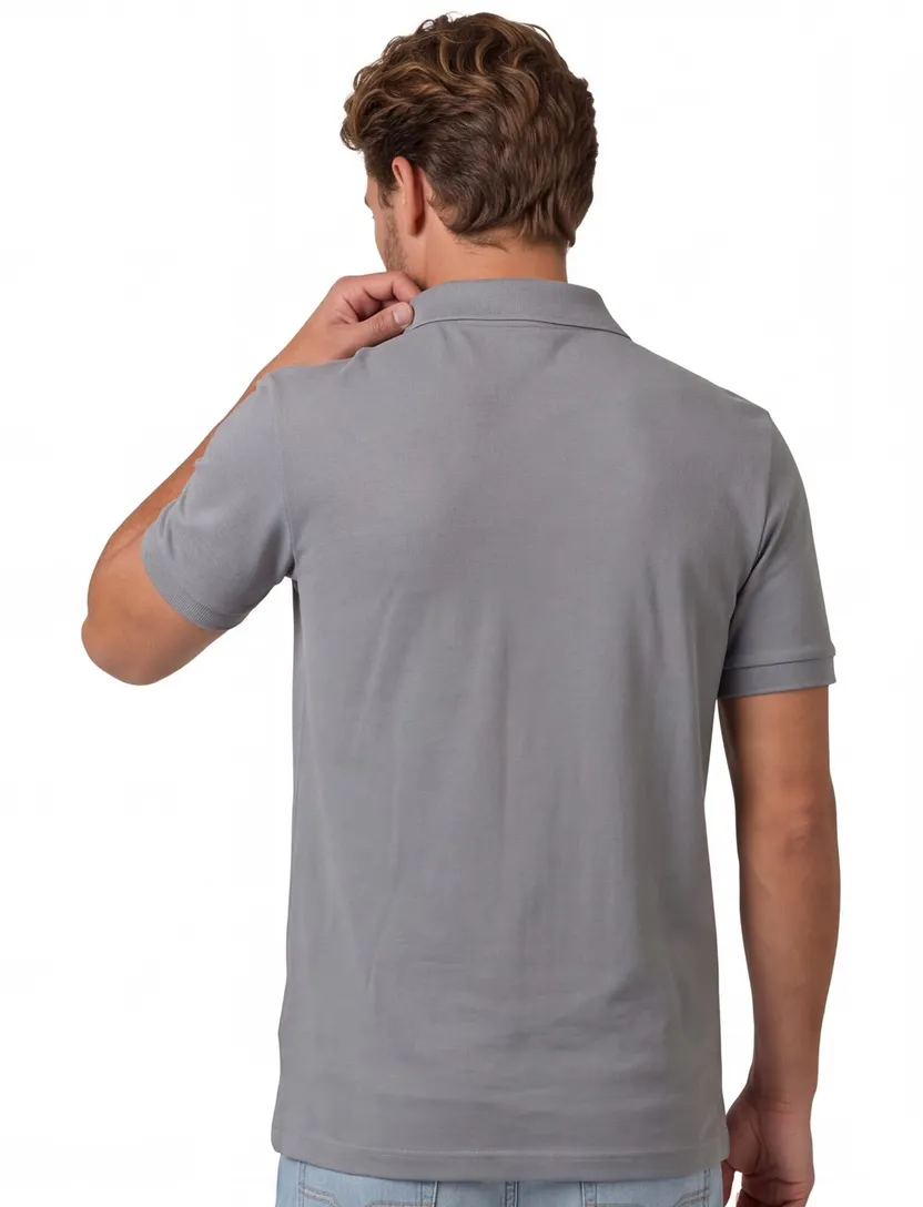 Zilverkleurig poloshirt BOSS Orange Passenger korte mouw