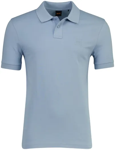 Hugo Boss BOSS Orange Passenger poloshirt 2 knoops sluiting lichtblauw