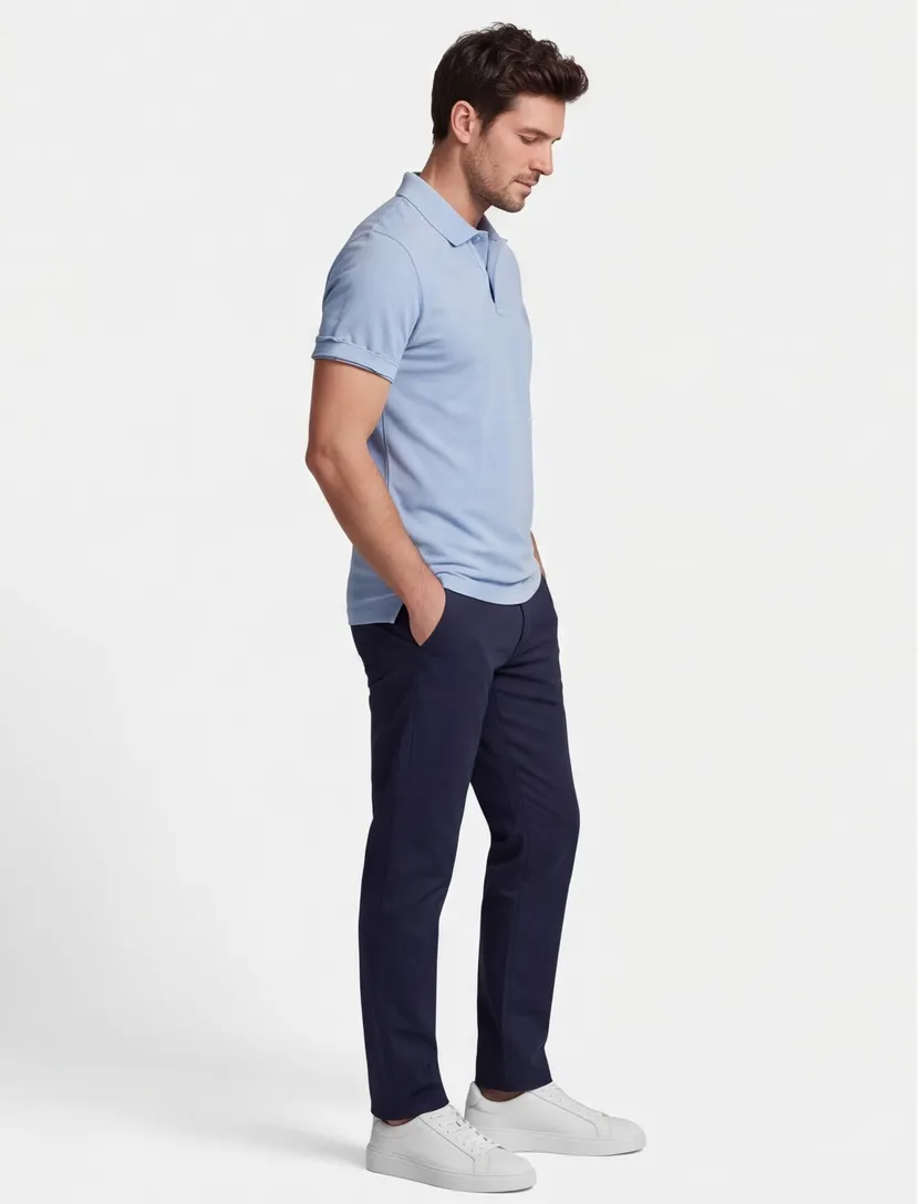 Lichtblauw poloshirt BOSS Orange Passenger korte mouw