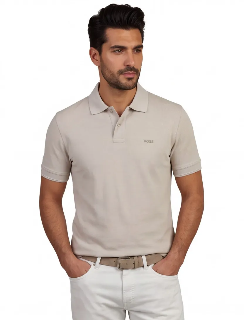 Grijs poloshirt BOSS Orange Prime korte mouw