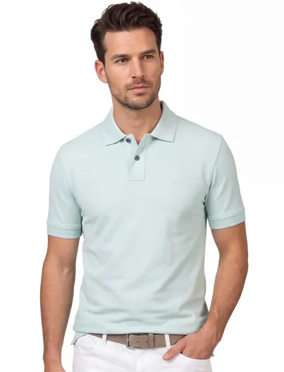 Hugo Boss poloshirt turquoise Boss Orange Prime 2-knoops