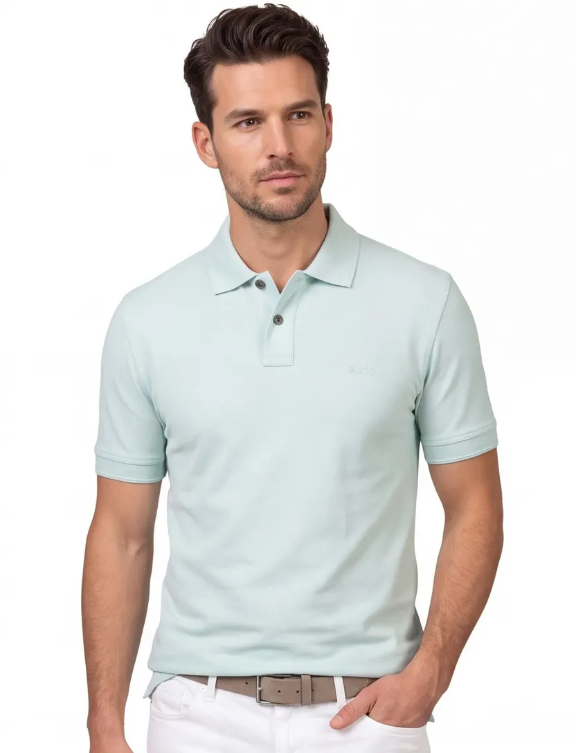 poloshirt turquoise Boss Orange Prime 2-knoops