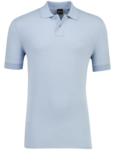 Hugo Boss lichtblauw 2-knoops poloshirt Boss Orange Prime