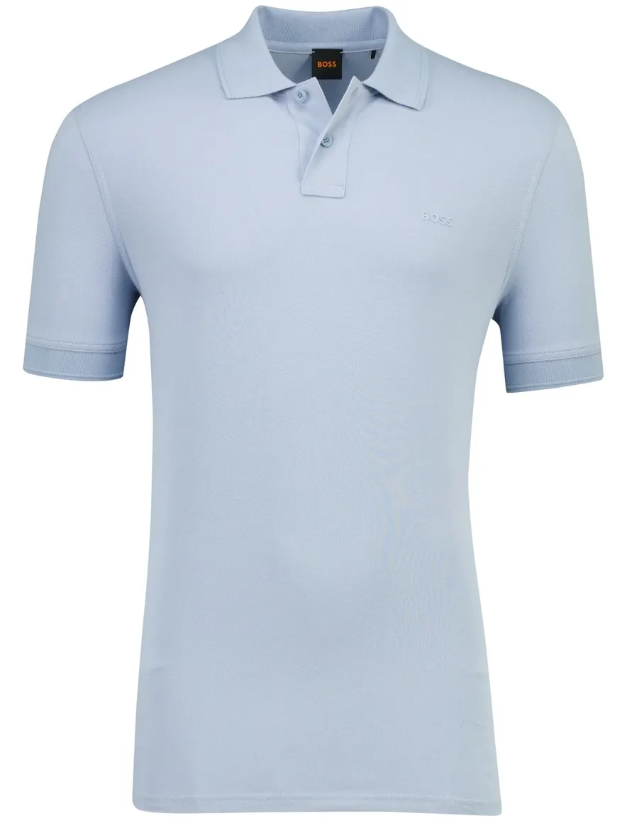 lichtblauw 2-knoops poloshirt Boss Orange Prime