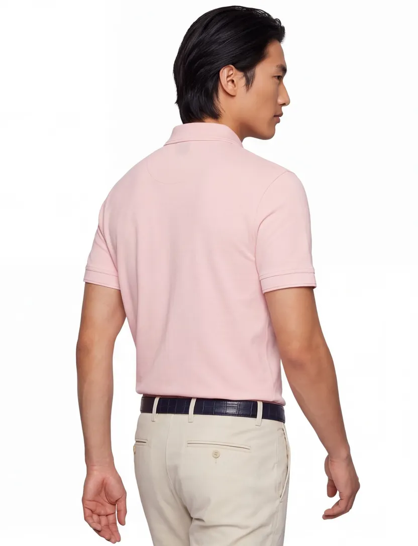 BOSS Orange Prime 2-knoops poloshirt roze