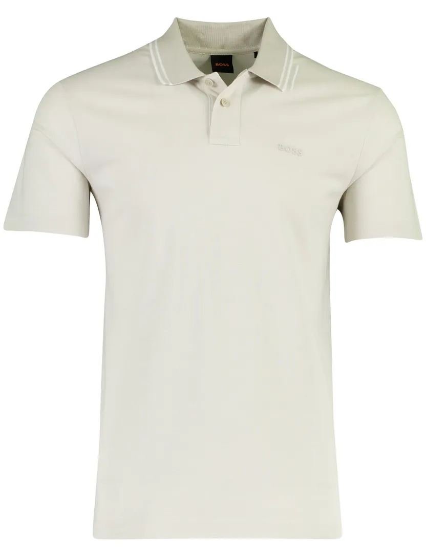Creme poloshirt BOSS Orange Peoxford New kraagranden