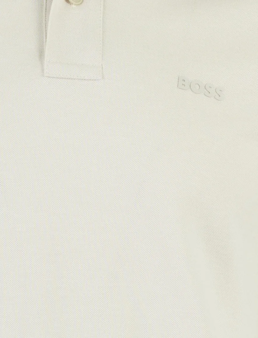 BOSS Orange Peoxford New polo creme witte kraagrandjes