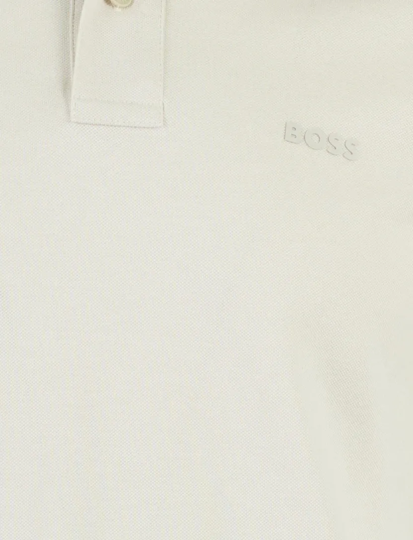 Creme poloshirt BOSS Orange Peoxford New kraagranden