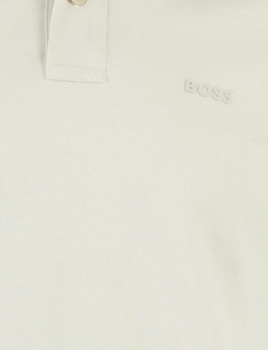 Polo BOSS Orange cremekleur witte kraag randen Peoxford New