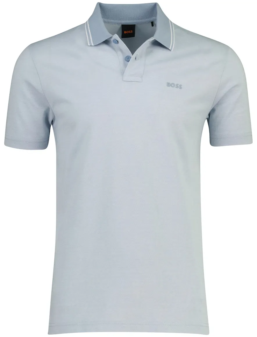 Boss Orange Peoxford poloshirt lichtblauw