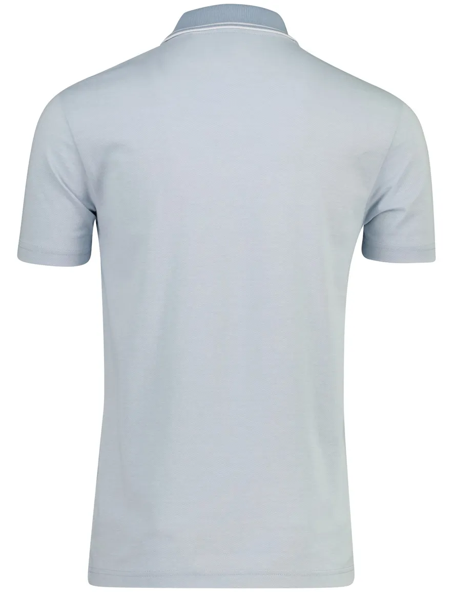Boss Orange Peoxfordnew poloshirt 2-knoops lichtblauw pique