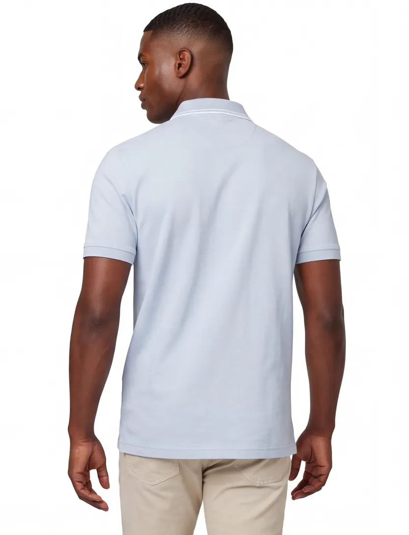 Lichtblauw poloshirt Boss Orange Peoxfordnew 2-knoops