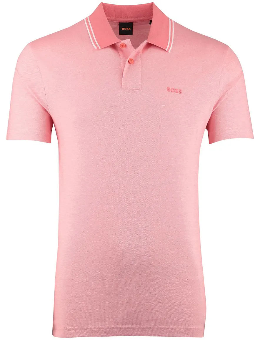 Boss orange poloshirt korte mouw roze