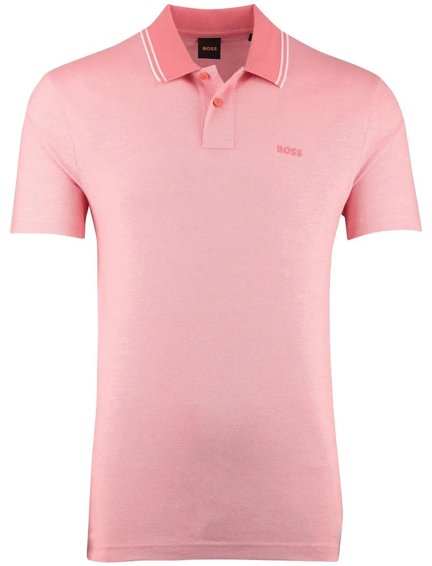 Boss orange poloshirt korte mouw roze