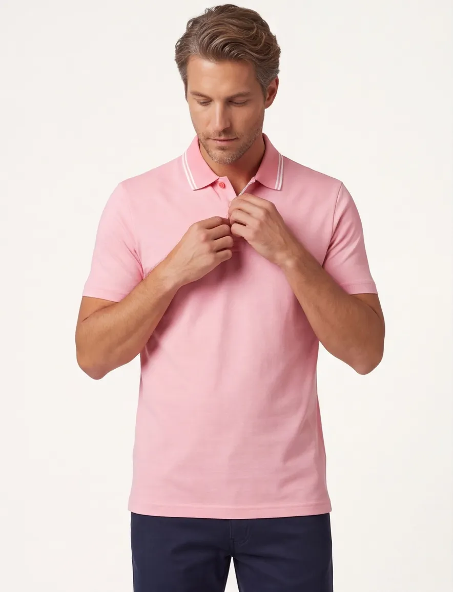 Boss orange poloshirt korte mouw roze