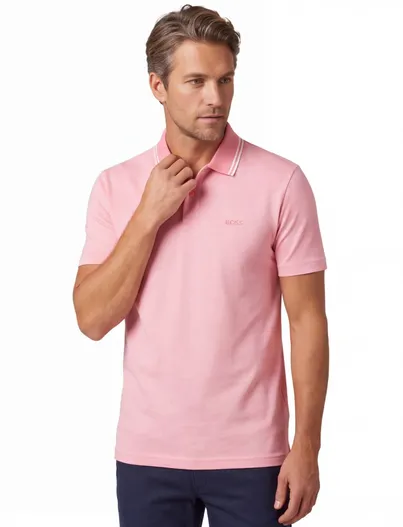 Hugo Boss Boss orange poloshirt korte mouw roze