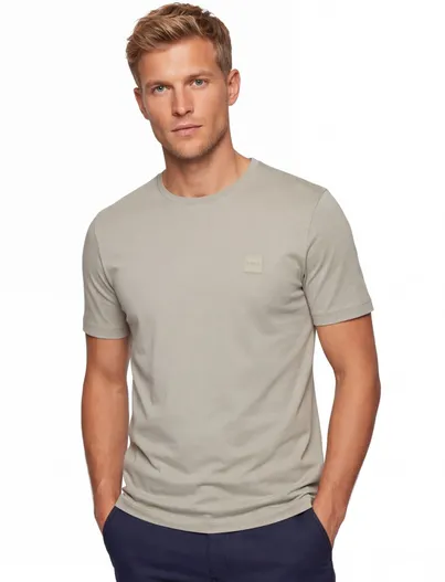 Hugo Boss T-shirt BOSS Orange creme katoen normale fit