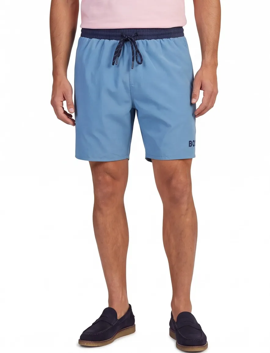 Blauwe zwembroek BOSS Orange Starfish normale fit
