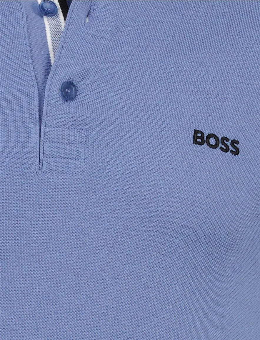 Regular fit BOSS Green Plisy polo lange mouw blauw