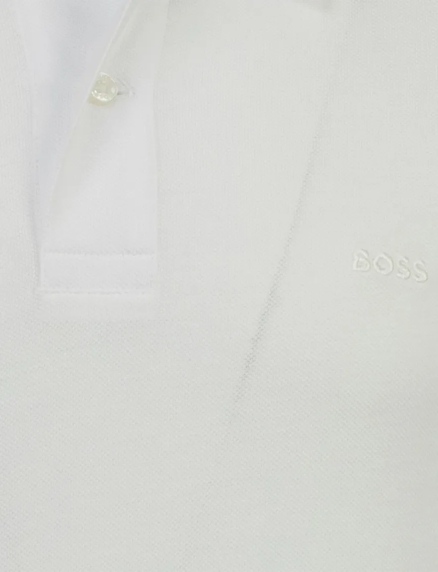 Boss Black Pallas poloshirt korte mouw wit 2 knoops