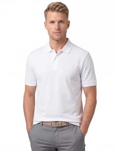 Hugo Boss wit pique poloshirt Boss Black Pallas korte mouwen