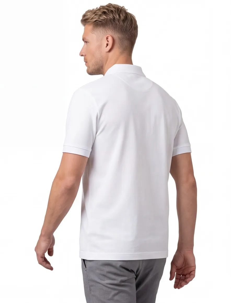 Boss Black Pallas poloshirt korte mouw wit 2 knoops