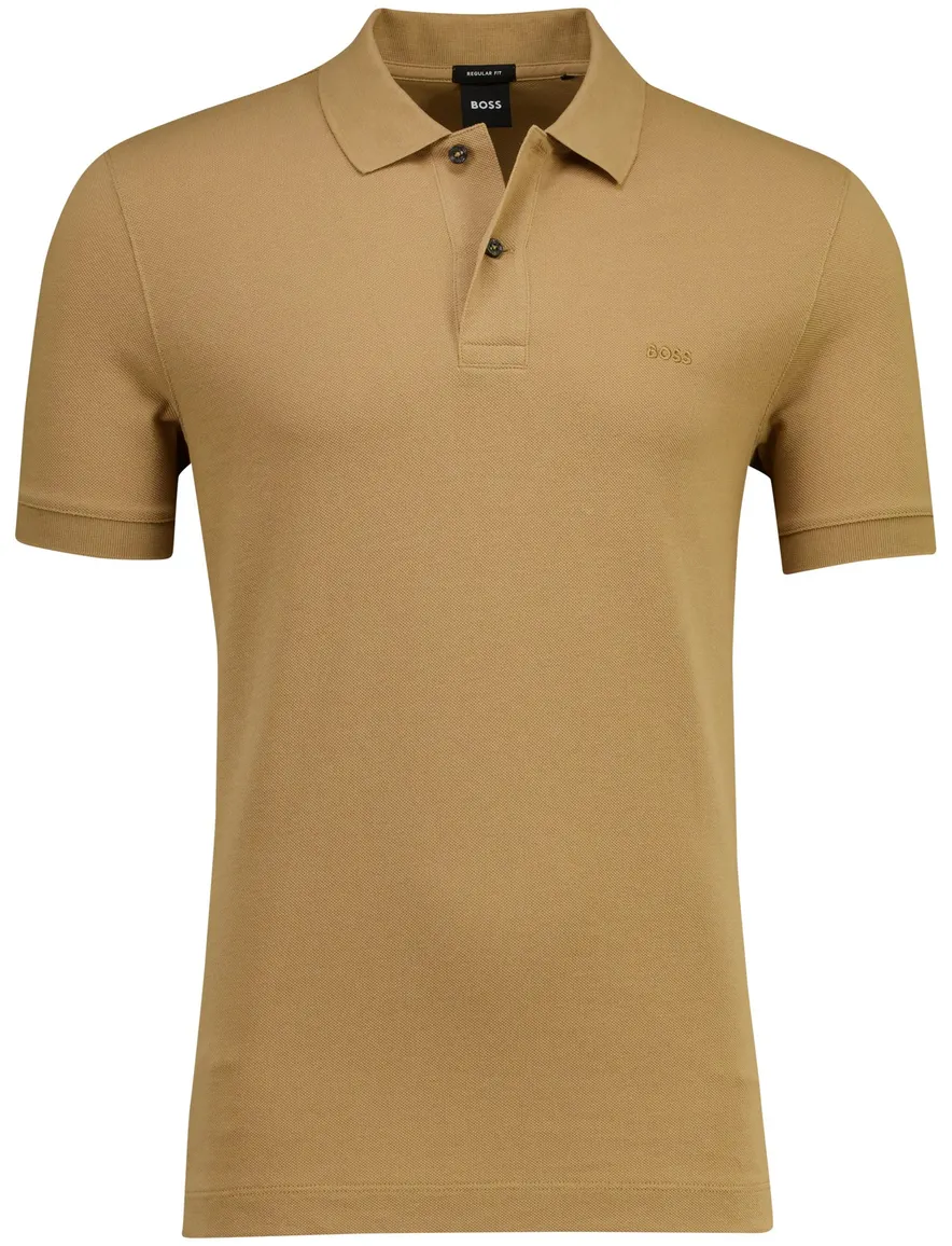 BOSS Black poloshirt Pallas lichtbruin