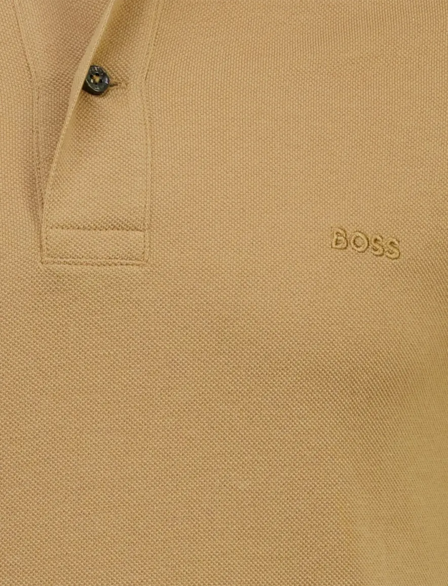 BOSS Black poloshirt Pallas lichtbruin