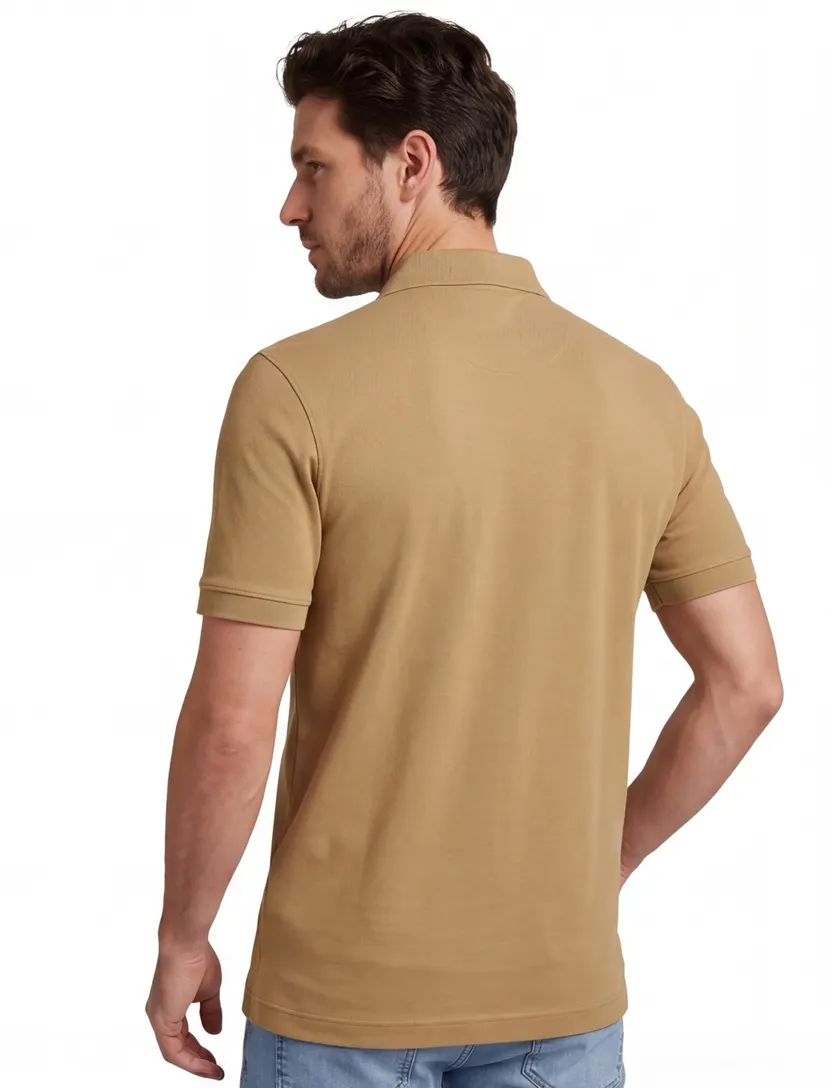Camel poloshirt Boss Black Pallas korte mouwen 2 knoops pique