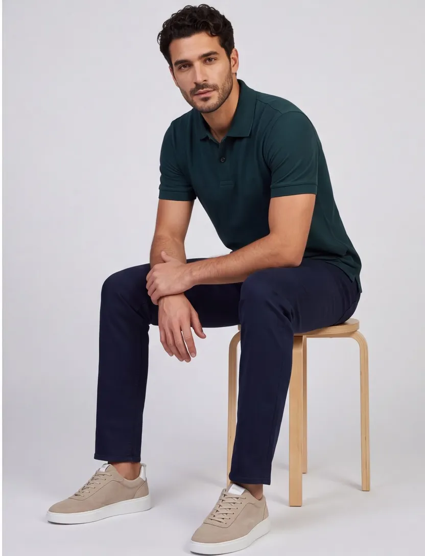 Poloshirt BOSS Black Pallas donkergroen pique