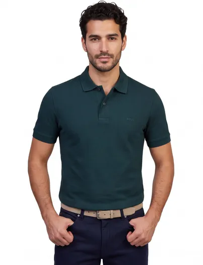 Hugo Boss BOSS Black Pallas poloshirt donkergroen normale fit