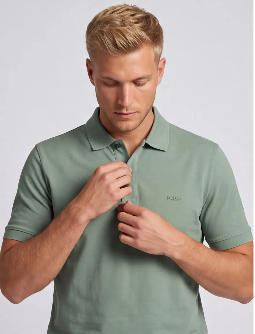 BOSS Black poloshirt Pallas groen